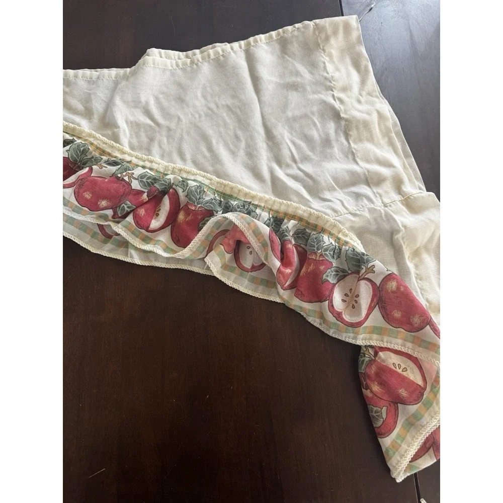 Vintage Valance Swag Apple‎ 70s Cotton Ruffled Kitchen Window Cottagecore